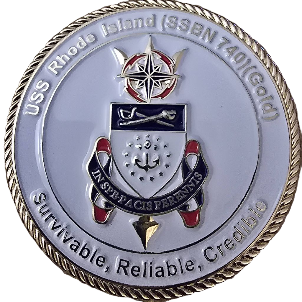 USS Rhode Island SSBN-740 Challenge Coin — front