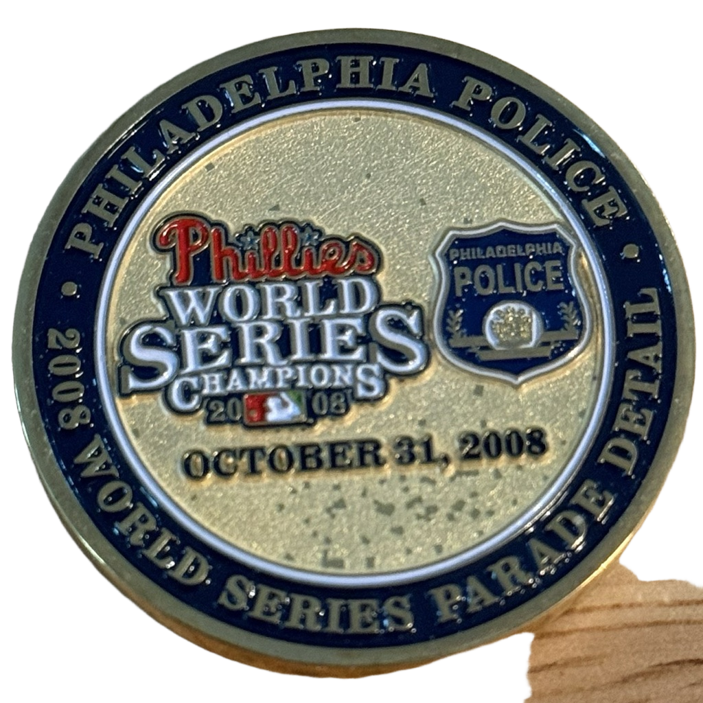 Philadelphia Police 2008 World Series Parade Challenge Coin — front