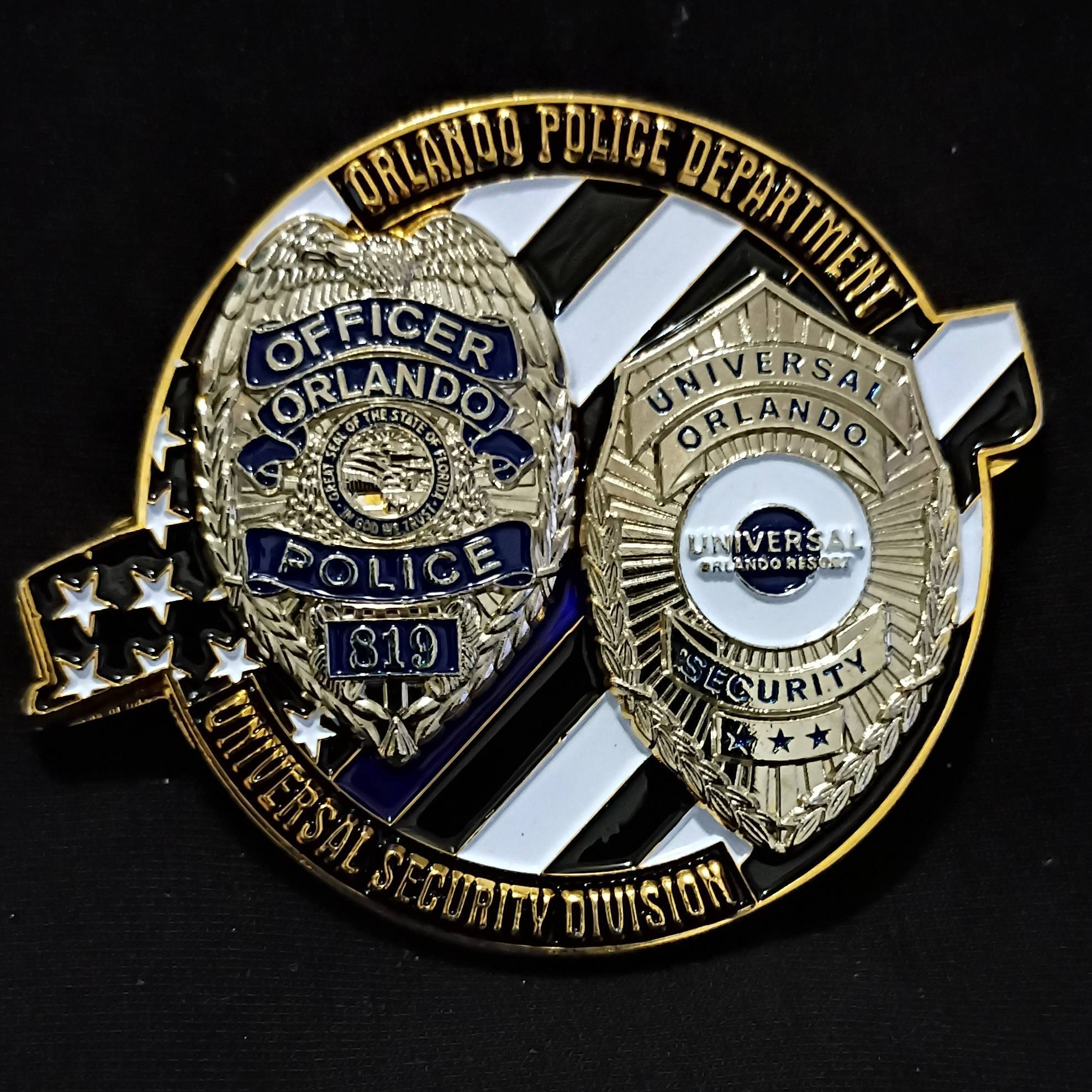Universal Orlando Police Department Security Division Challenge Coin — back