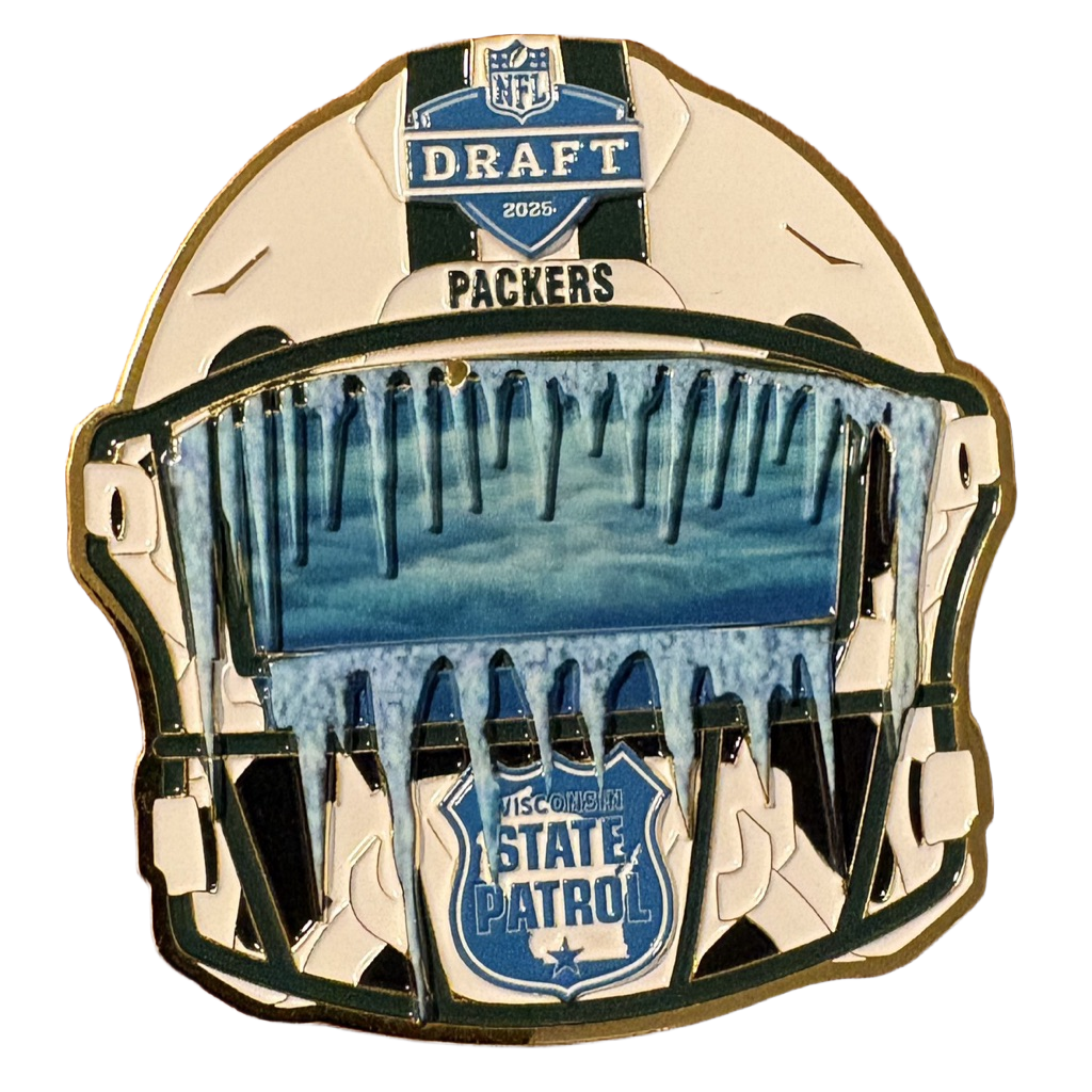 Wisconsin State Patrol NFL Draft White Helmet — front