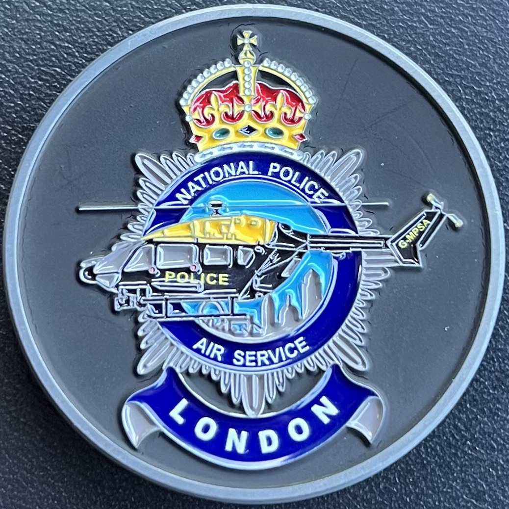 National Police Air Service Lippitts Hill London Challenge Coin — back