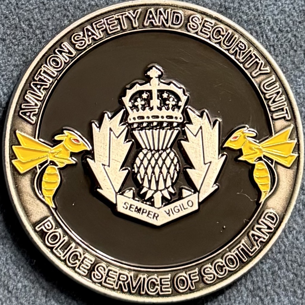 Police Scotland Aviation Safety and Security Unit Challenge Coin — front