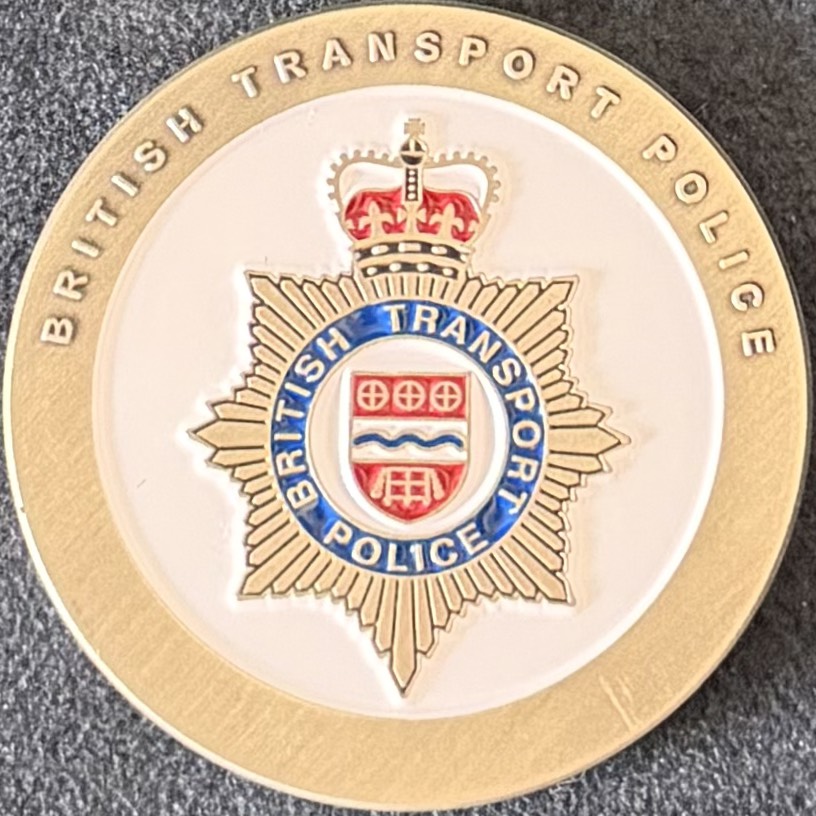 British Transport Police B Division OSU Challenge Coin — back