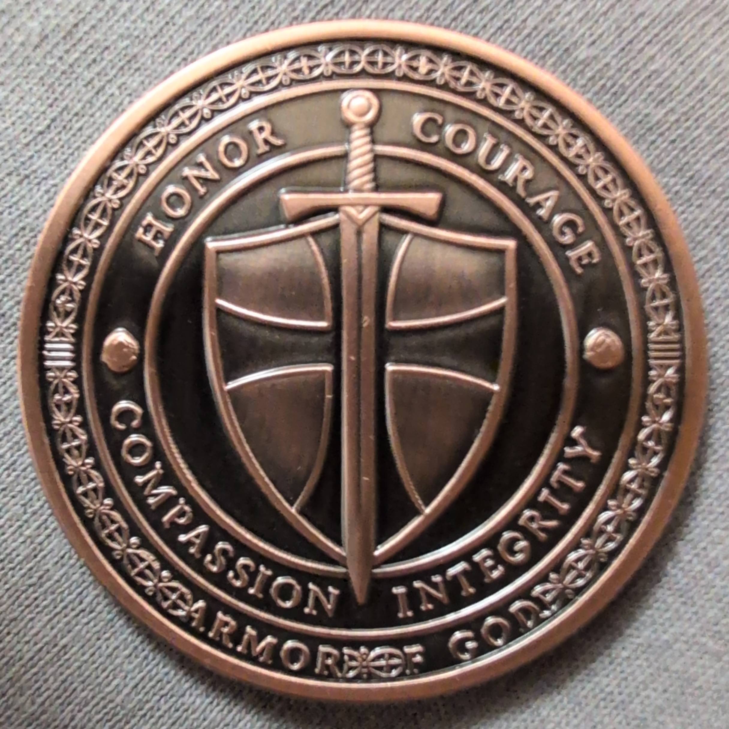 Honor Courage Crusader  Coin — back