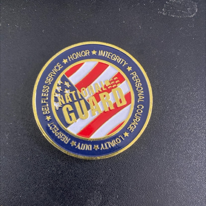 national guard commemorative coin — back