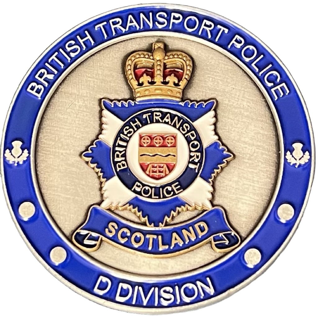 British Transport Police D Division Challenge Coin — back