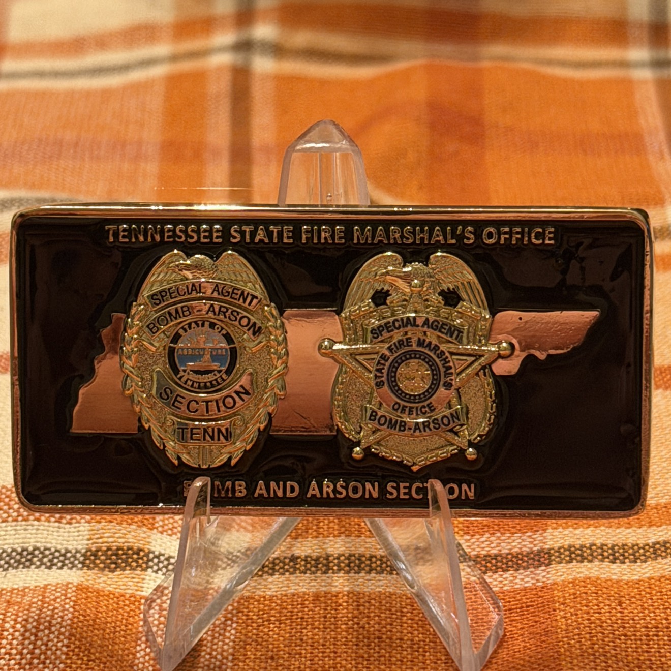 Tennessee State fire marshal bomb & arson License Plate — back