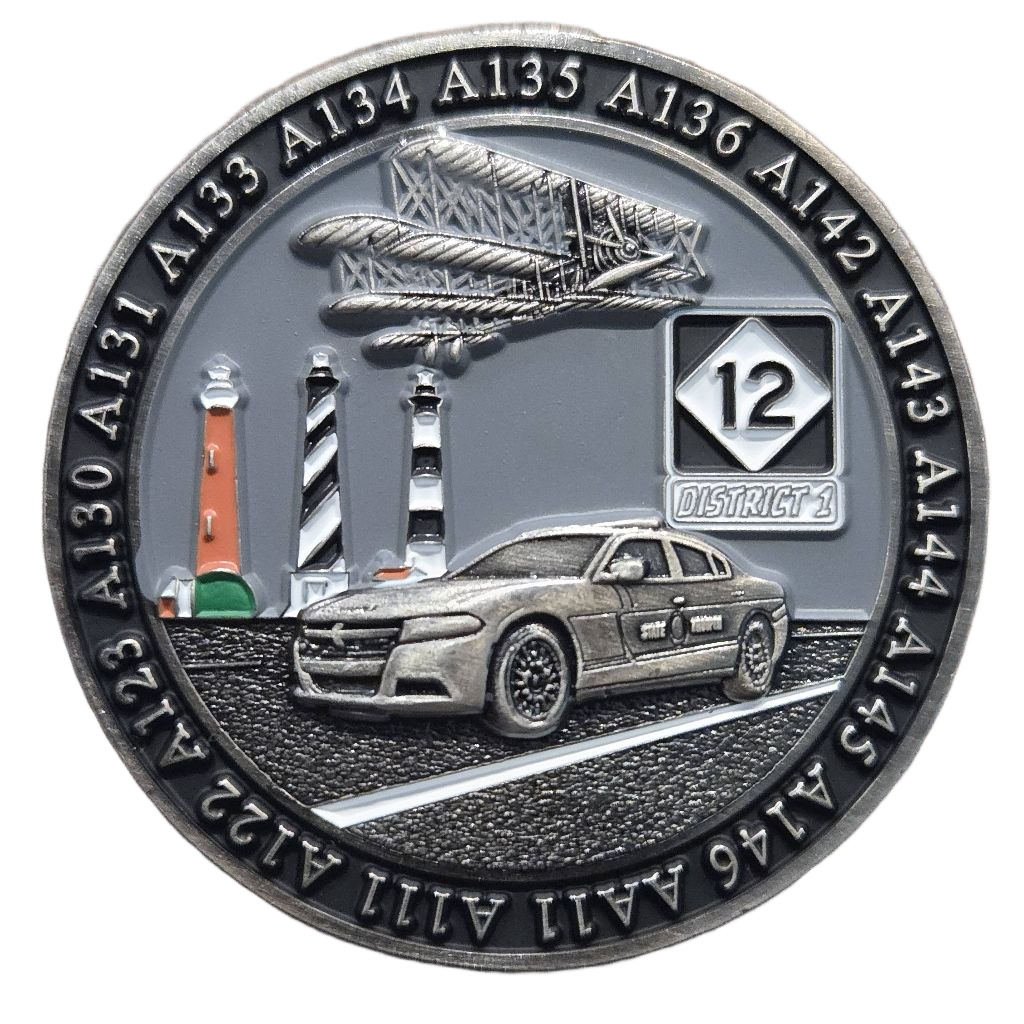 North Carolina State Highway Patrol Troop A District 1 Coin — back