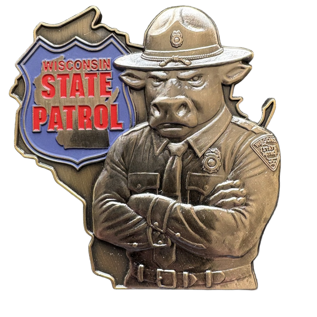 Wisconsin State Patrol Cow — front