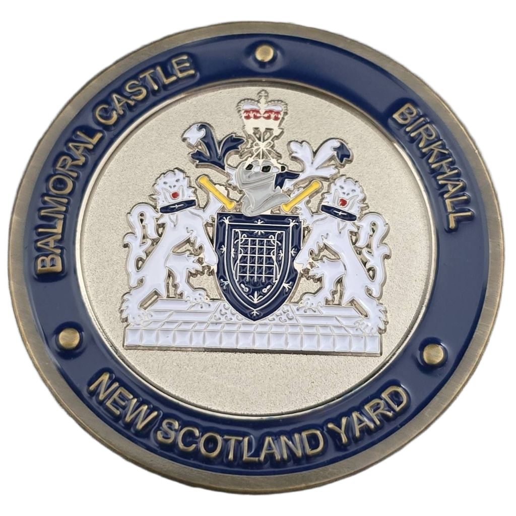 Balmoral Castle & New Scotland Yard Challenge Coin — front