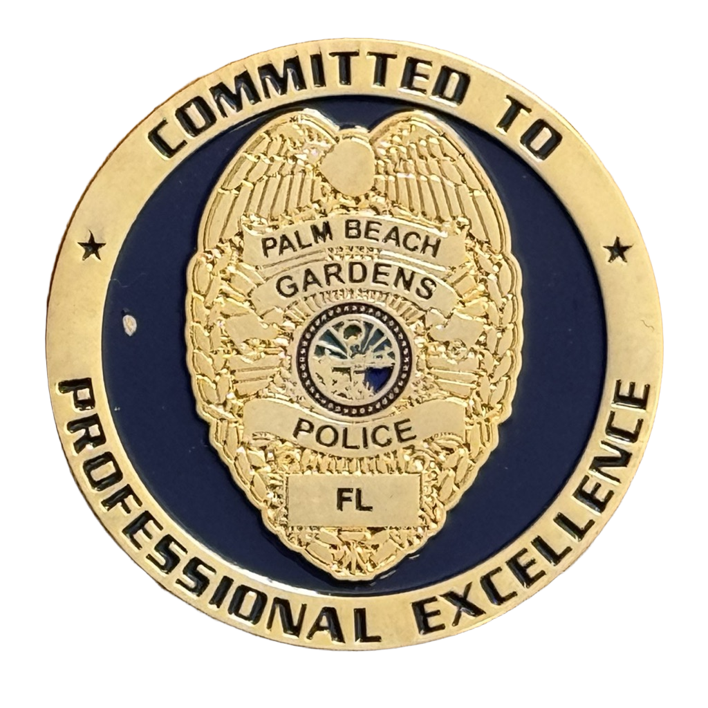 Palm Beach Gardens Police - Department Coin - Florida — back