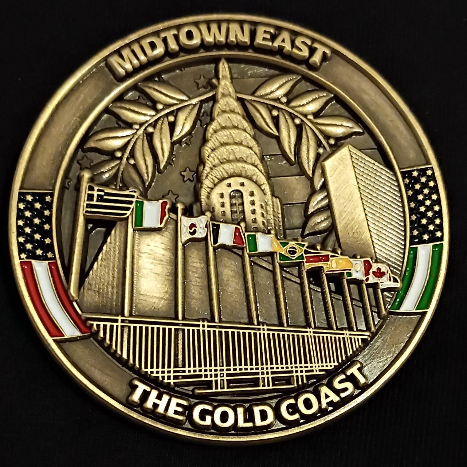 NYPD 17th precinct challenge coin — back