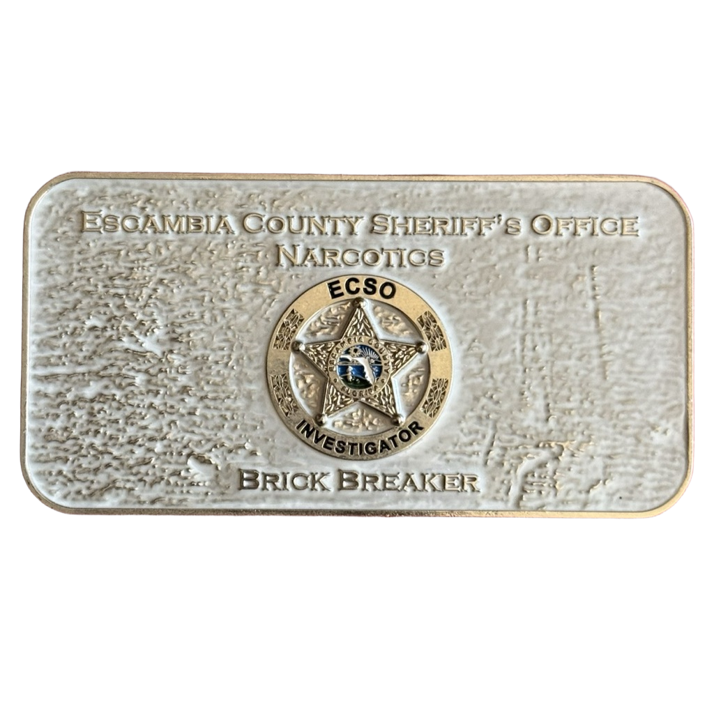 Escambia County Sheriff's Office Narcotics Brick Breaker Challenge Coin — front