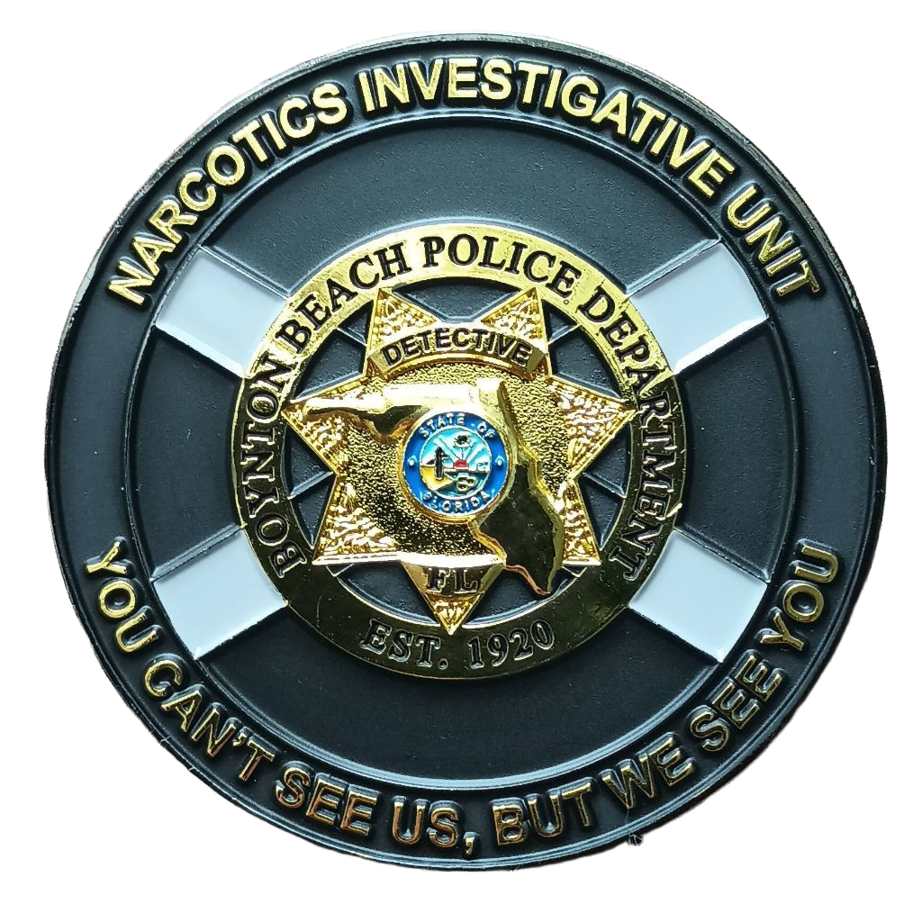 Boynton Beach Police Department Narcotics Investigative Unit Challenge Coin — back