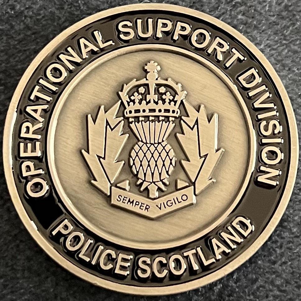 Police Scotland Specialist Training Unit Challenge Coin — back