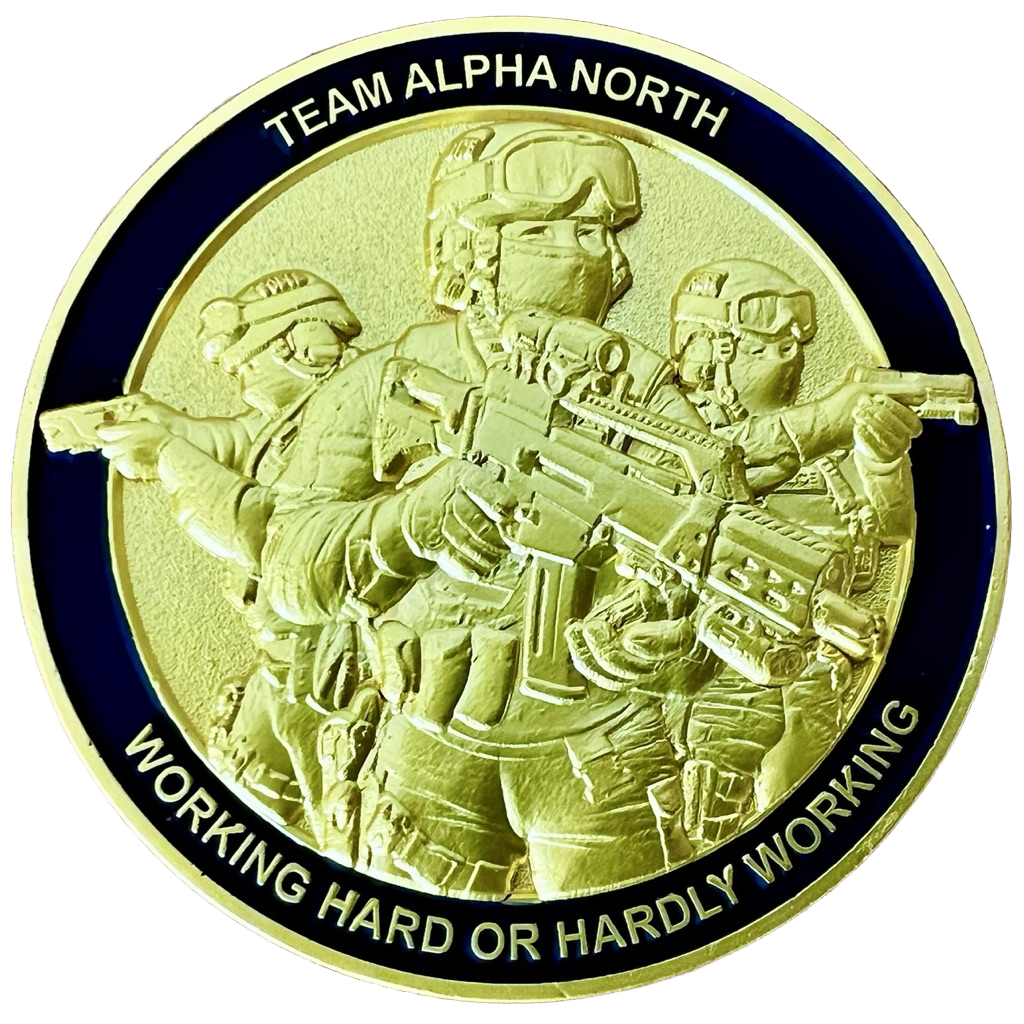 Team Alpha North Armed Policing Unit Challenge Coin — front