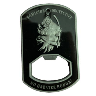 Homicide detective bottle opener