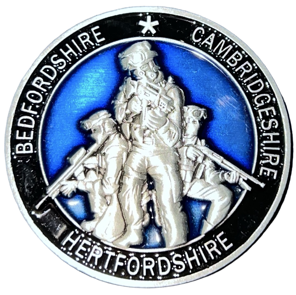 Bedfordshire Cambridgeshire Hertfordshire Armed Policing Unit Challenge Coin — front