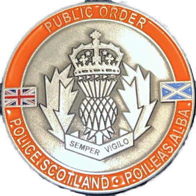 Police Scotland Public Order COP26 Challenge Coin - Orange