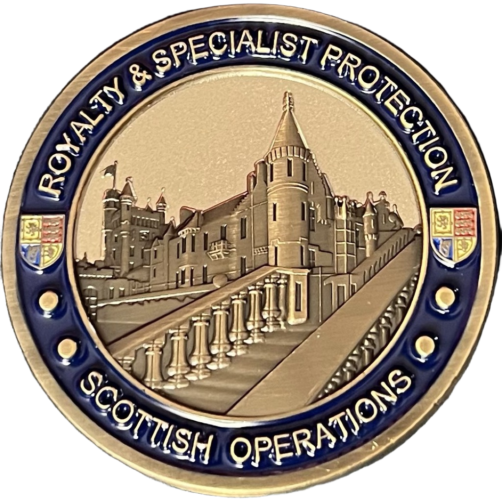 Metropolitan Police Royalty & Specialist Protection Scottish Operations Balmoral Castle & Birkhall Challenge Coin — front
