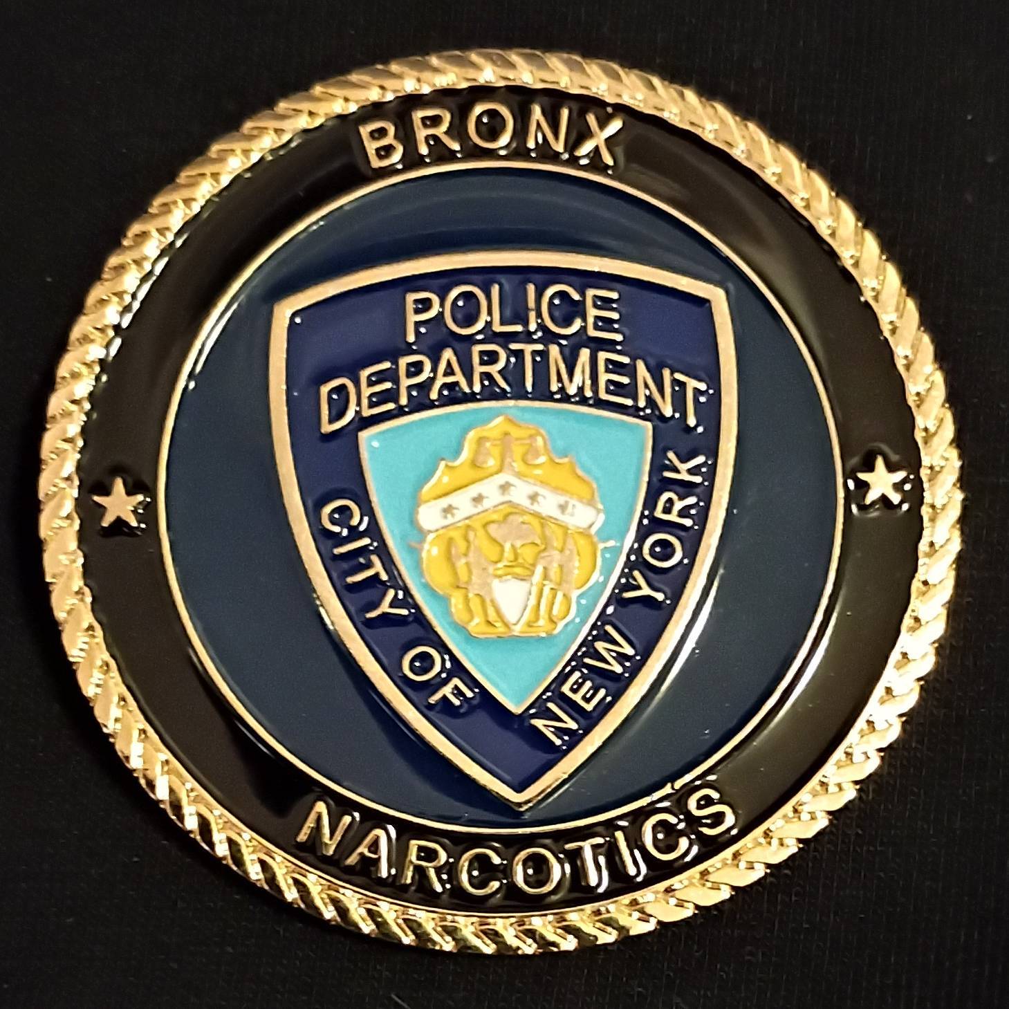 NYPD Bronx narcotics task force challenge coin — front
