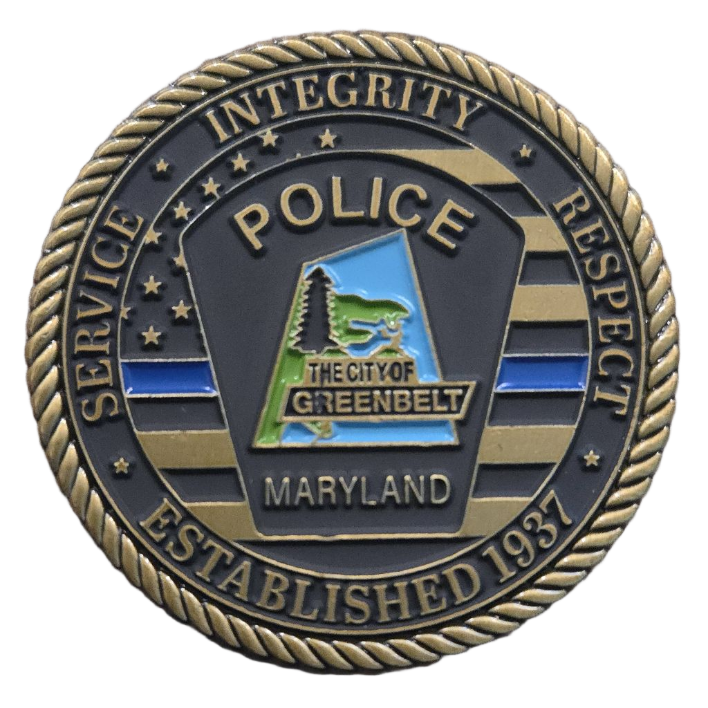 Greenbelt Police Department Coin — back