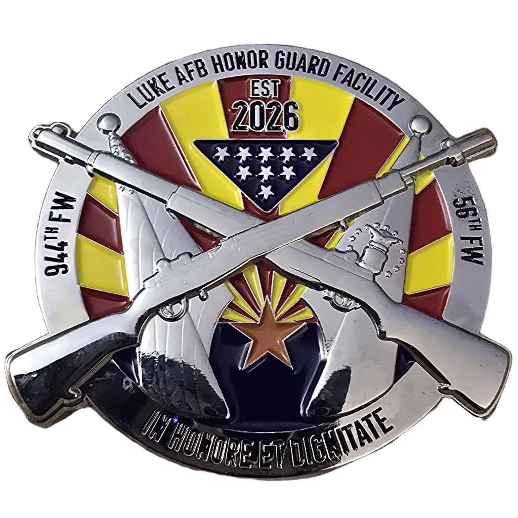 Luke AFB Honor Guard Facility Challenge Coin — front