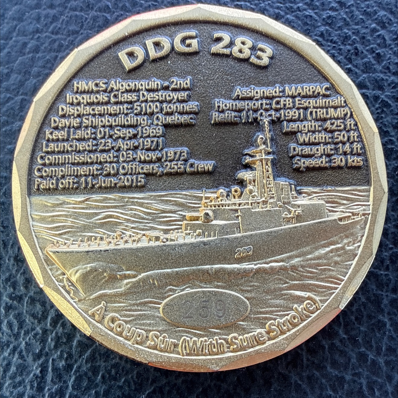 HMCS Algonquin - DDG 283 — back