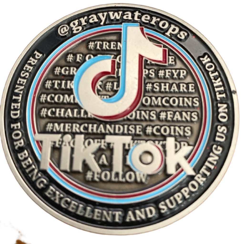 W gray water ops Tiktok coin — front