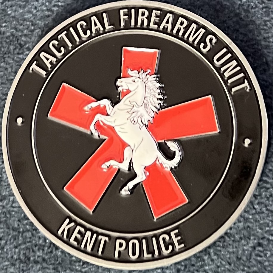 Kent Police Armed Response Tactical Medic Challenge Coin — back
