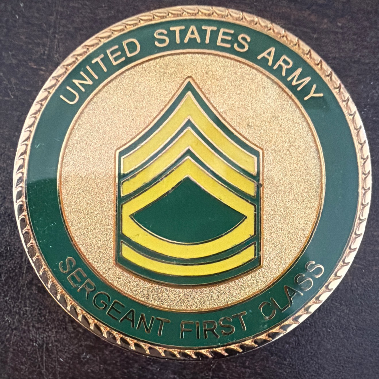 US Army SFC Coin — back