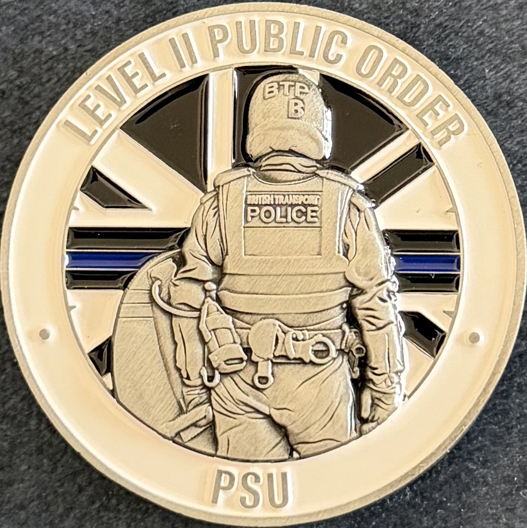 British Transport Police Level II Public Order London Challenge Coin - White — front
