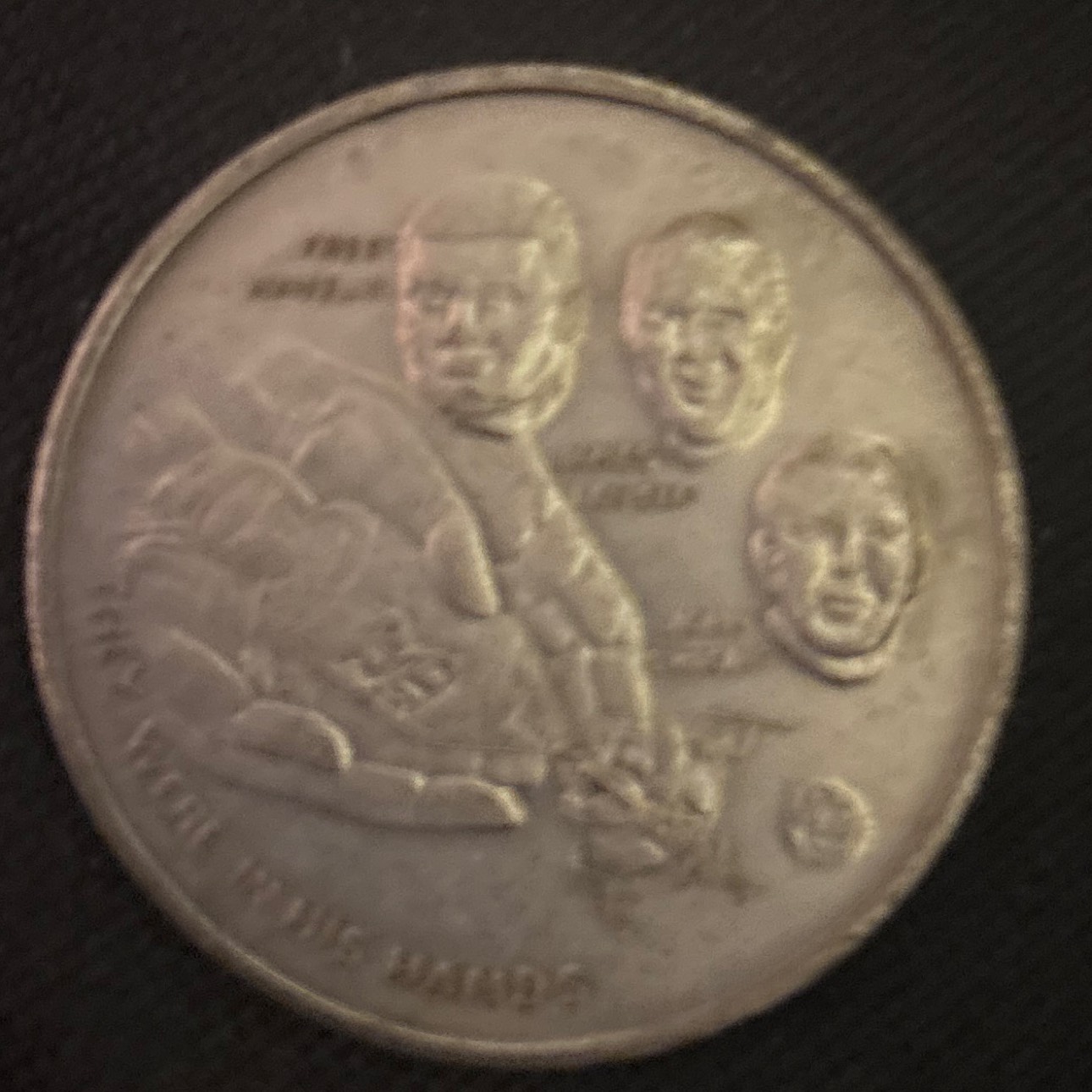 1970 Apollo Mission Commemorative Silver Medal — back