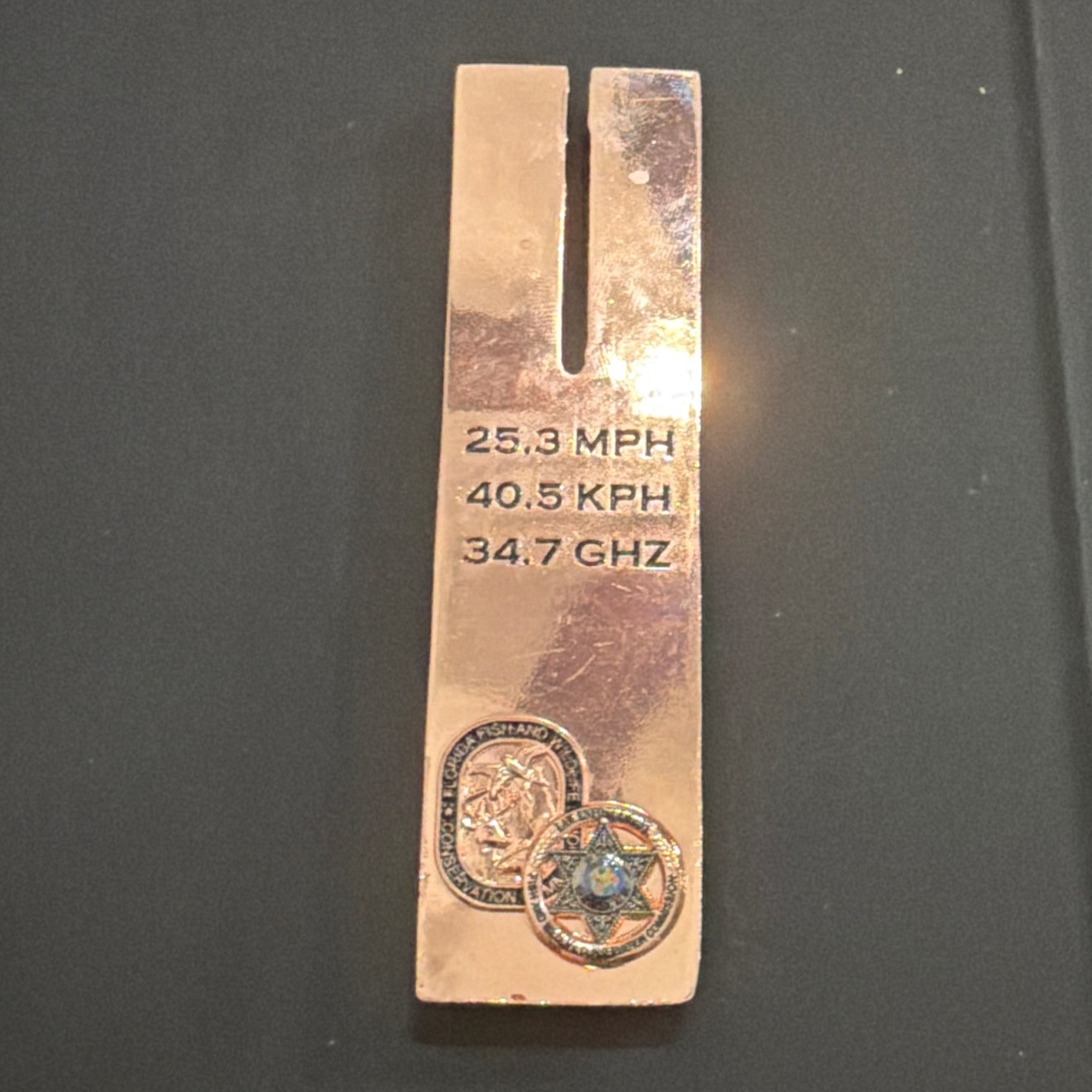 Copper Tuning Fork — back