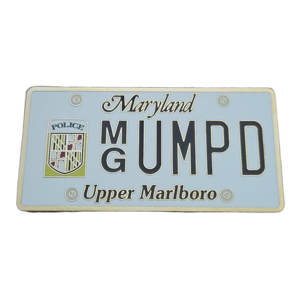 Upper Marlboro Police Department License Plate Coin — front