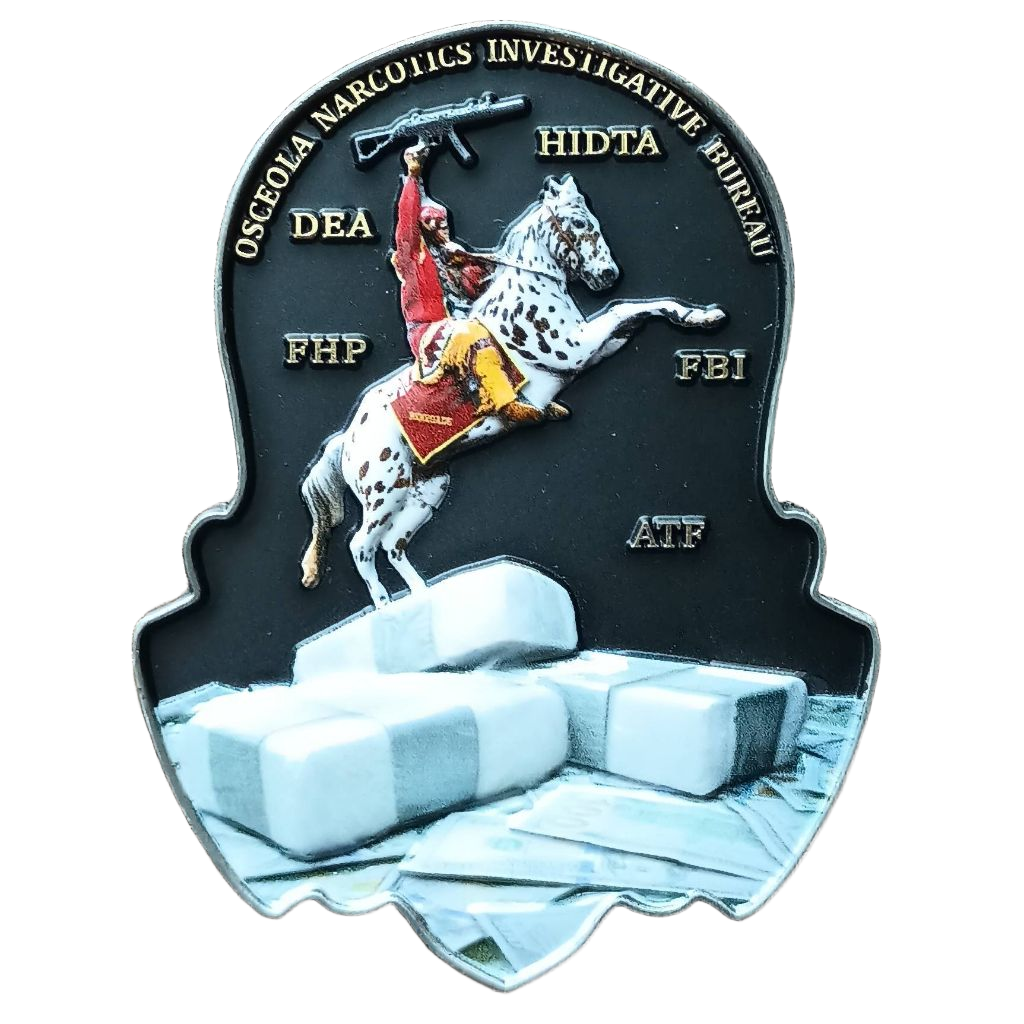 Osceola Narcotics Investigation Bureau Challenge Coin — back