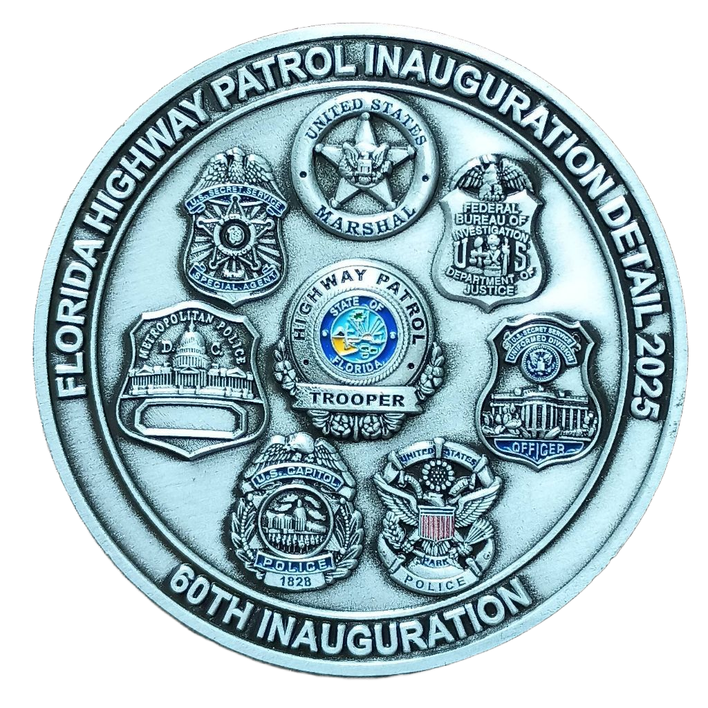 Florida Highway Patrol Inauguration Day Challenge Coin — back