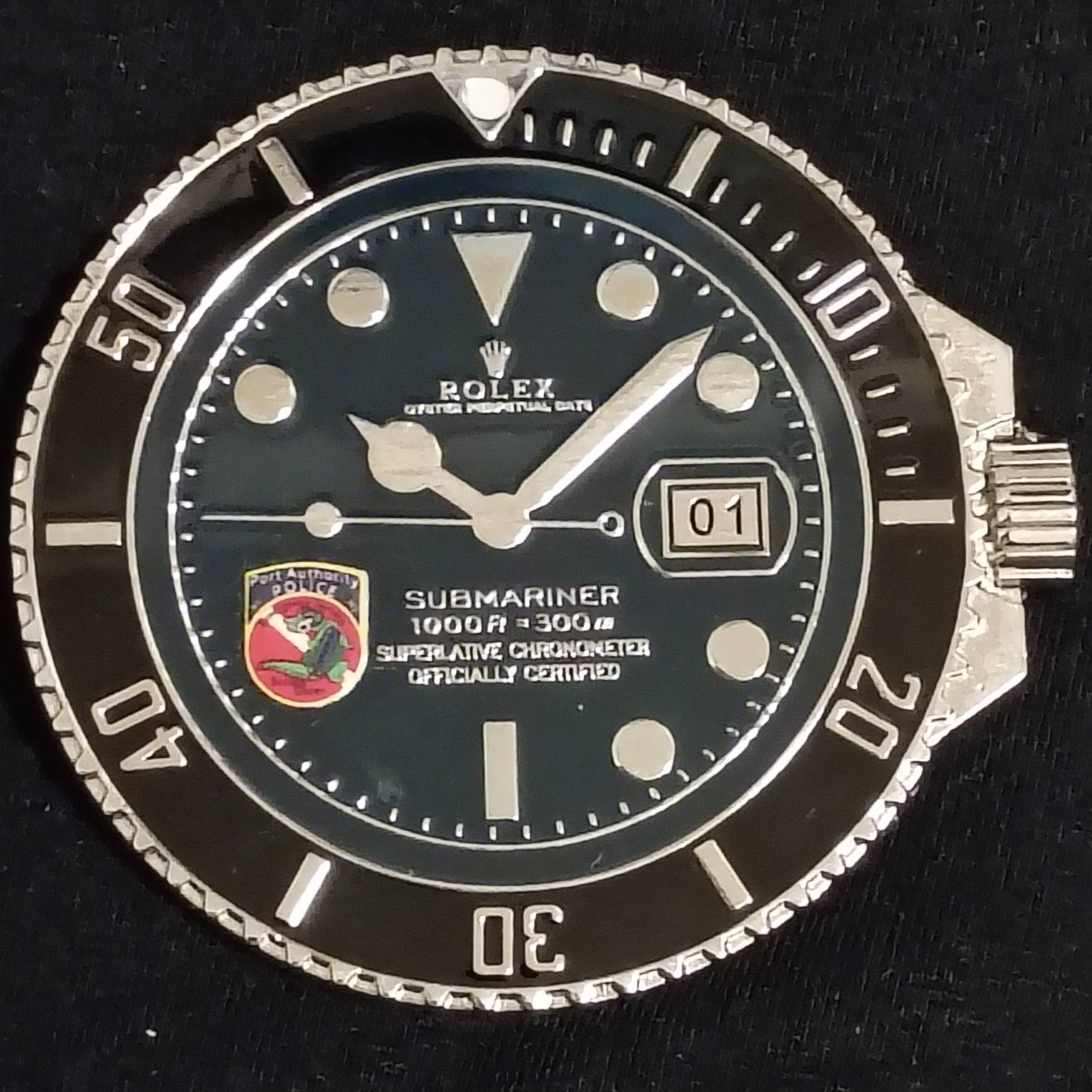 Port Authority of New York and New Jersey police scuba team Rolex navy blue dial variant — front