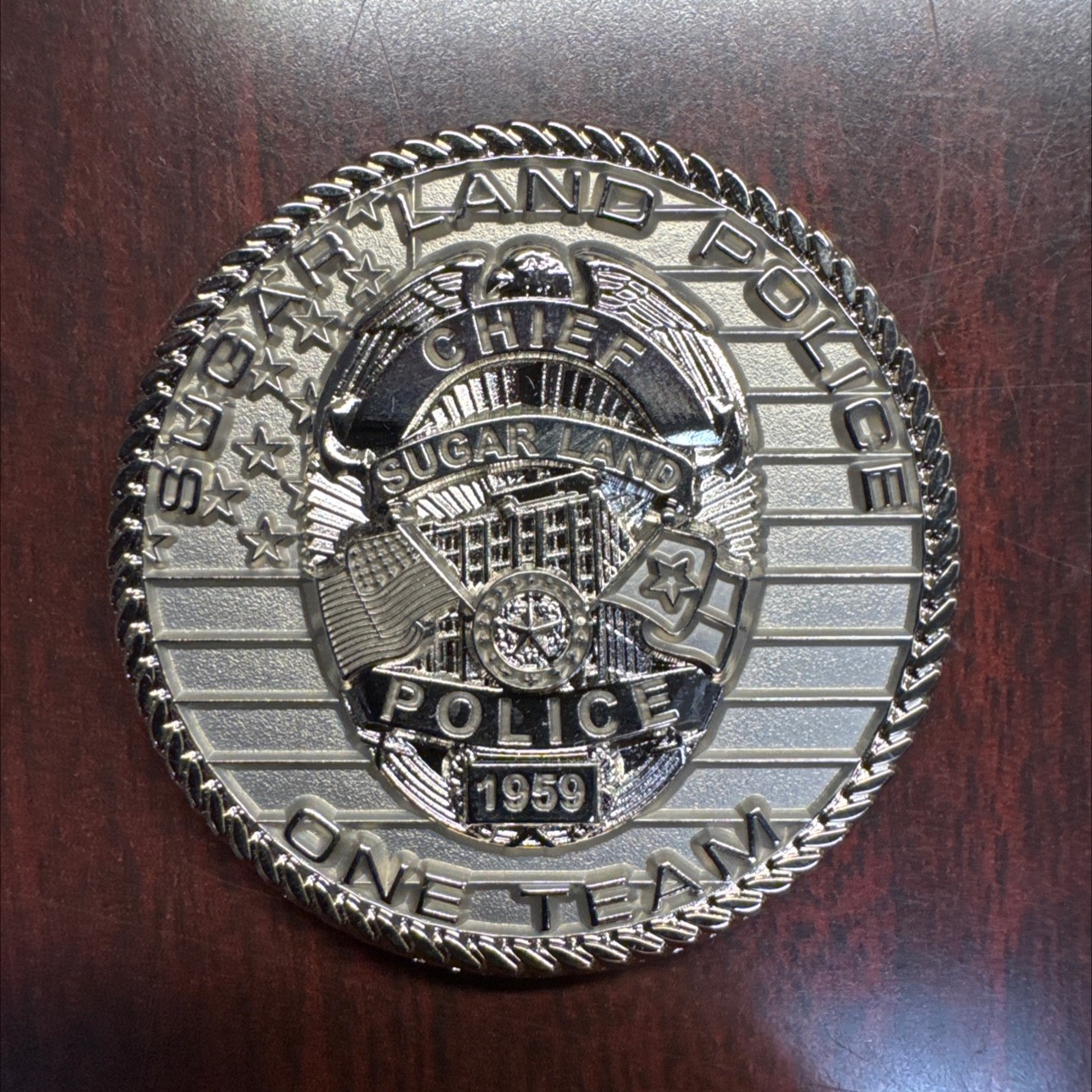 Sugar Land Police Chief’s Coin — front