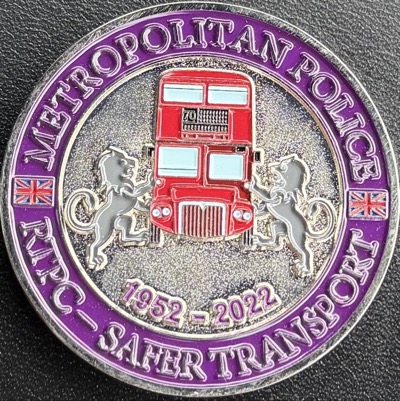 Metropolitan Police RTPC - Safer Transport Team The Queen’s PlatinumJubilee Challenge Coin - Purple