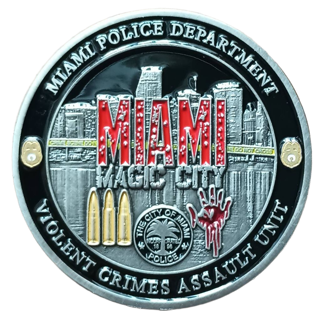Miami Police Department Violent Crimes Assault Unit Challenge Coin — back