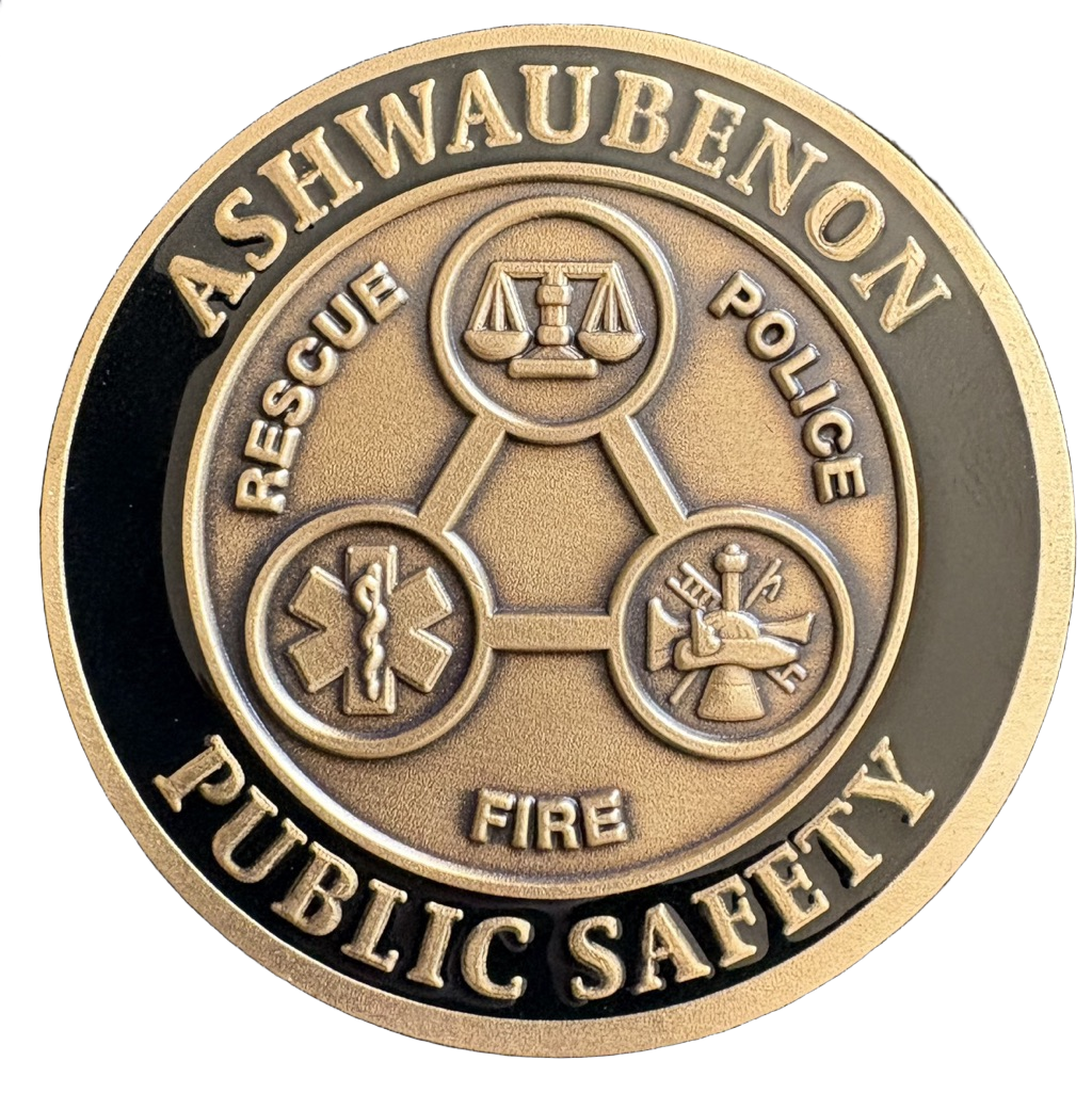 Ashwaubenon Public Safety NFL Draft Coin — back