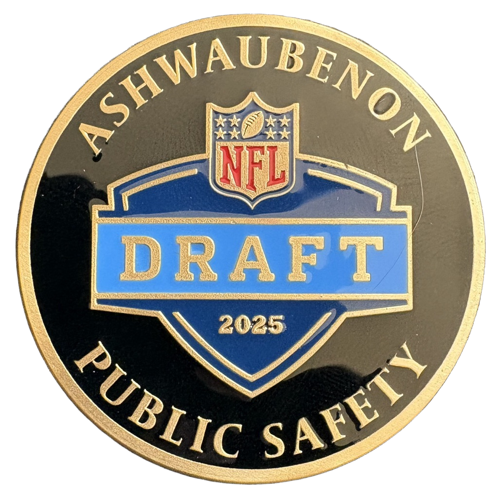 Ashwaubenon Public Safety NFL Draft Coin — front