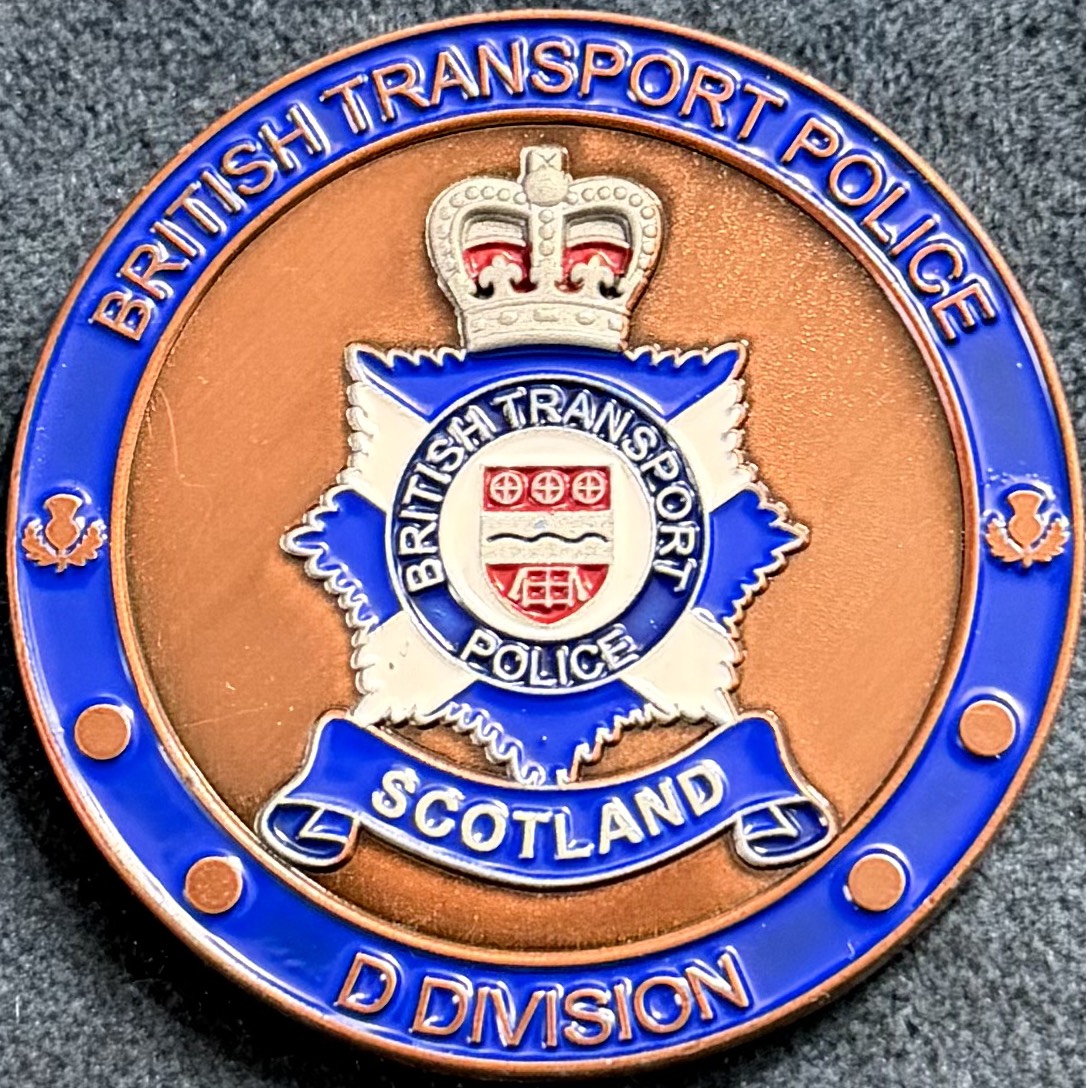 British Transport Police D Division Challenge Coin - Bronze — back