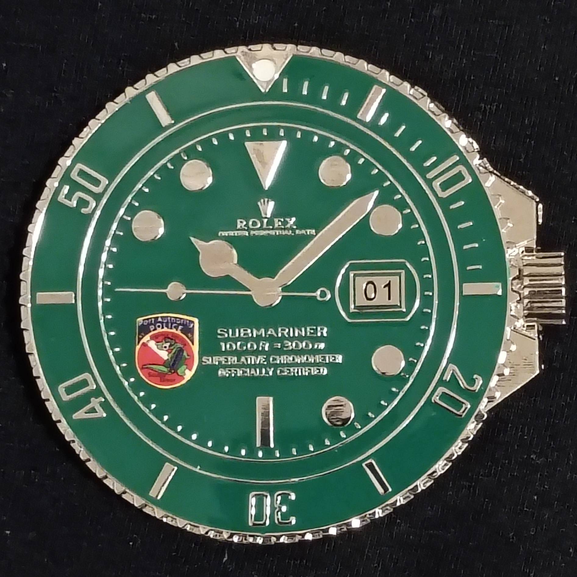 Port Authority of New York and New Jersey scuba team Rolex green variant — front