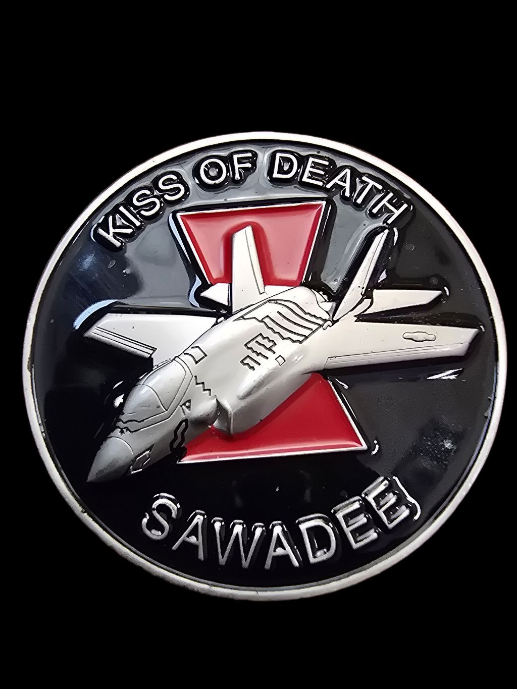 421st Fighter Squadron Black widow's challenge coin — back