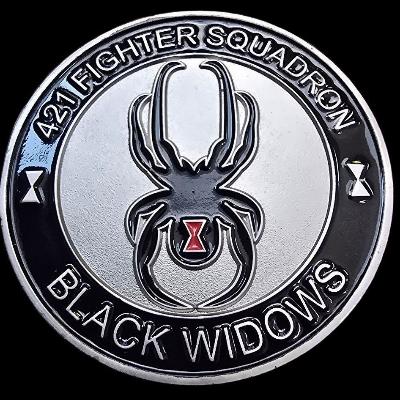 421st Fighter Squadron Black widow's challenge coin