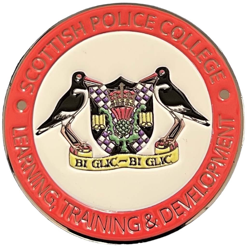 Scottish Police College Driver & Rider Training Challenge Coin - Red — back