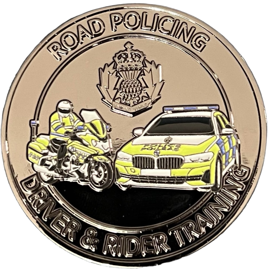 Scottish Police College Driver & Rider Training Challenge Coin - Red — front