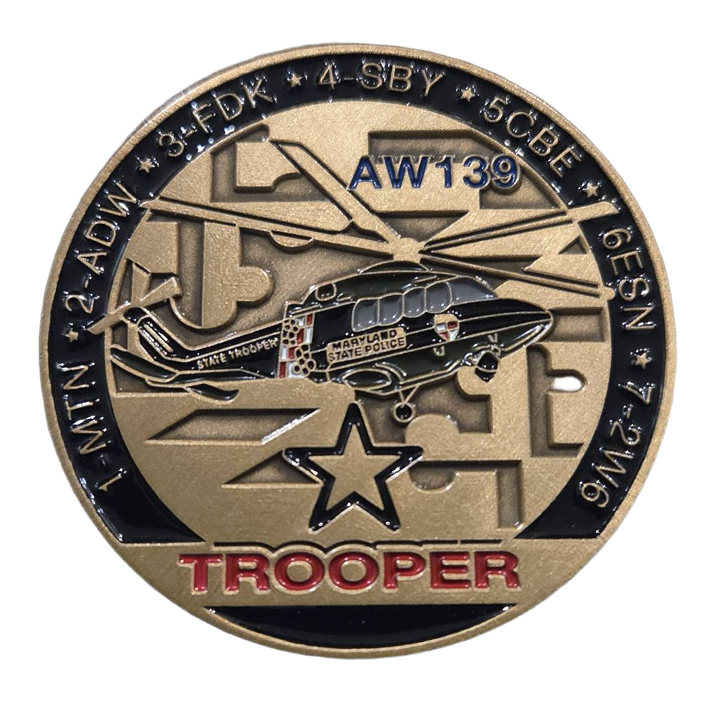 Maryland State Police Aviation Command Coin 2 — back